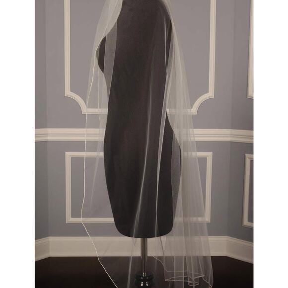 Your Dream Dress S42VL Diamond White Fingertip Length Pencil Edge Bridal Veil main image 7